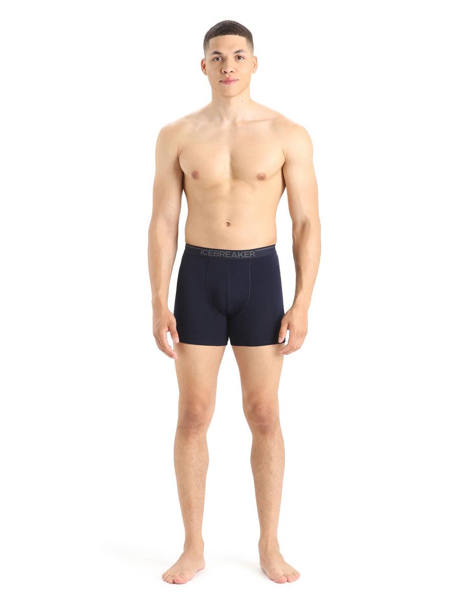 Midnight Navy Men's Icebreaker Merino Anatomica Boxers Underwear | USA 1315QMAZ